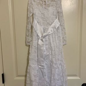 Girls size 10 lace white dress